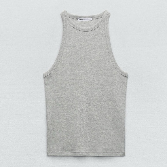 Zara Ribbed Halter Top - Picture 1 of 4